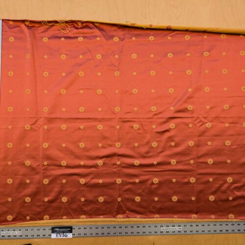PXL_20240702_210449277 28 EV36 Lelievre Paris Vernet Ponceau Cotton Silk Orange Gold Botanical Neoclassical 1yd x 52"