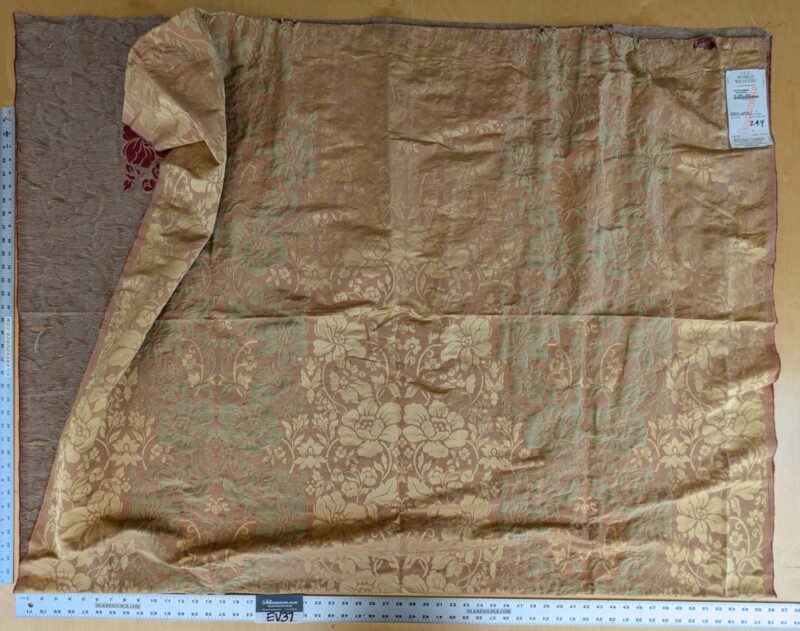 PXL_20240709_180346939 1 EV37 2.4yards Old World Weavers Broche Damask Yellow Red Botanical Floral Renaissance MSRP USD 500+