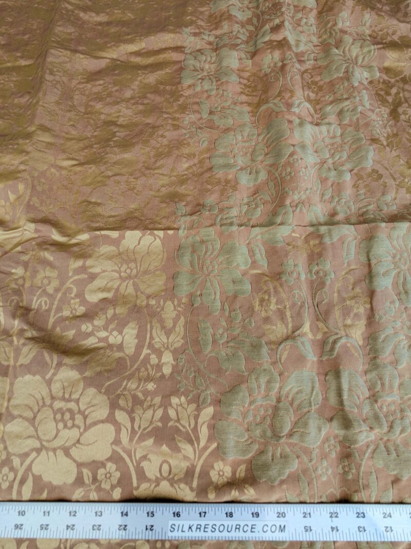 PXL_20240709_180400453 1 EV37 2.4yards Old World Weavers Broche Damask Yellow Red Botanical Floral Renaissance MSRP USD 500+