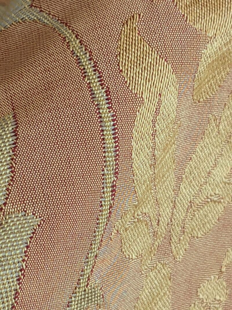 PXL_20240709_180444865 1 EV37 2.4yards Old World Weavers Broche Damask Yellow Red Botanical Floral Renaissance MSRP USD 500+
