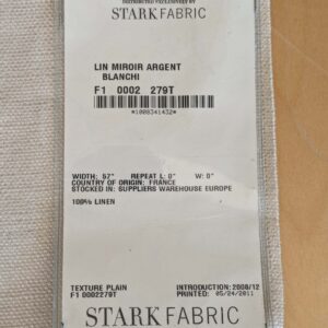 PXL_20240709_185752605 13 EV37 25" x 27" Edmond Petit Lin Miroir Argent Blanchi White Cream Texture Solid Linen MSRP USD594/y