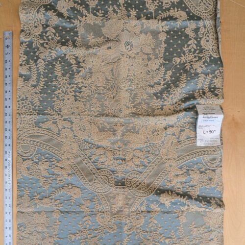 original_bd2011e9-73c0-464a-8931-cb7326a687b1_PXL_20240709_190756936 25  EV37 1.4yards 27" wide Old World Weavers Ambliornite Grande Azure BlueWoven Gray Beige Floral Silk