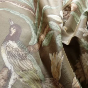 s-l1600 (11) 1.1y Scalamandre Oiseau des Exotique 100% Silk Warp Print Bird Brown Light Mocha