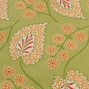 s-l1600 (11) By yard Scalamandre Winslett Foliage Cotton Print in Green Red Orange White Hand Printed in Italy MSRP0/Y