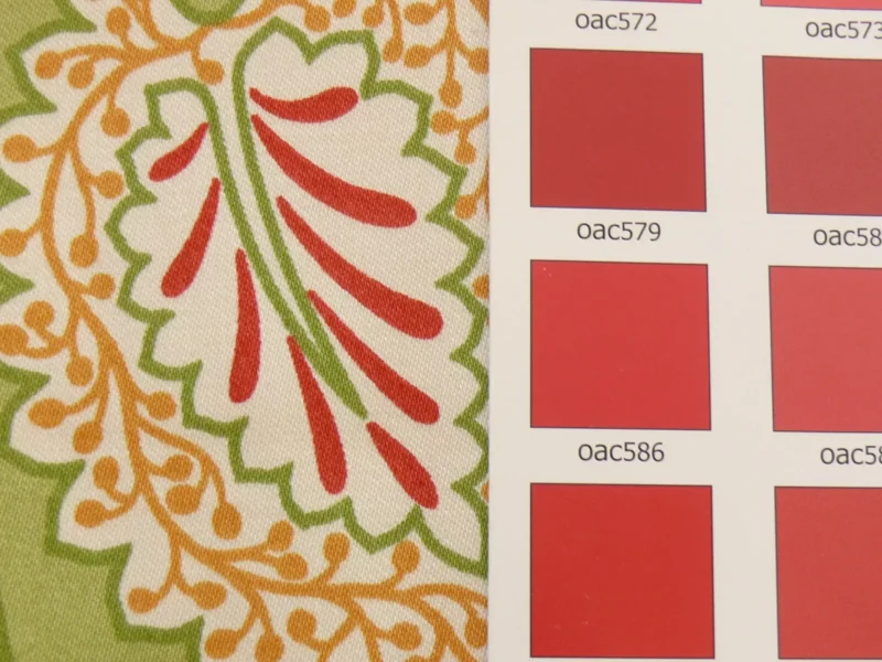 s-l1600 (12) By yard Scalamandre Winslett Foliage Cotton Print in Green Red Orange White Hand Printed in Italy MSRP0/Y