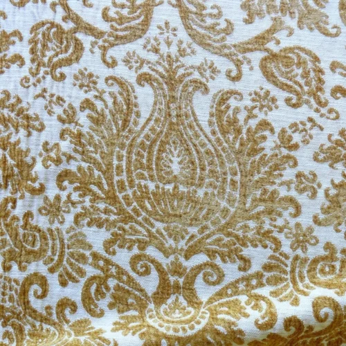 s-l1600 (13) By yard Scalamandre Ludlow Mustard Yellow & Off White Chenille Damask MSRP9/Y