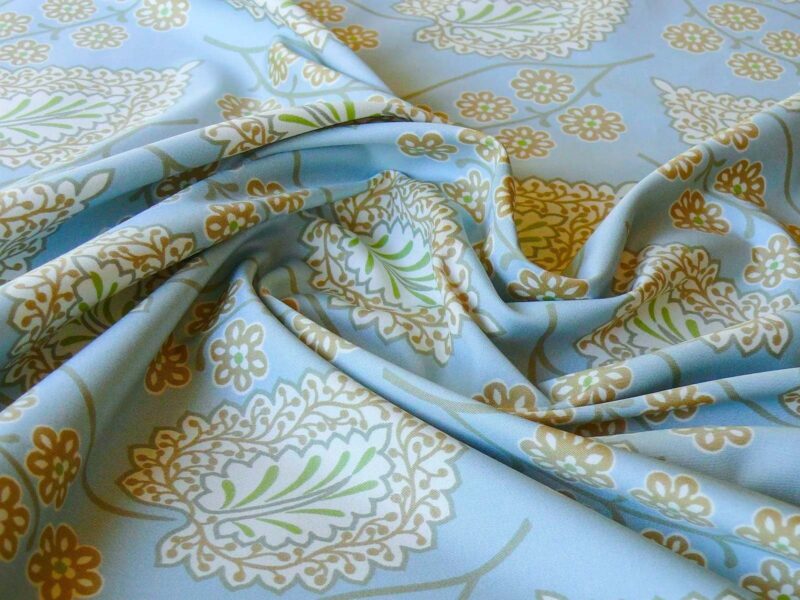 s-l1600 (17) By yard Scalamandre Winslett Foliage Cotton Print in Blue Orange White Hand Printed in Italy MSRP0/Y