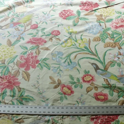 s-l1600 1.1y Scalamandre Oiseau des Exotique 100% Silk Warp Print Bird Light Sage Green