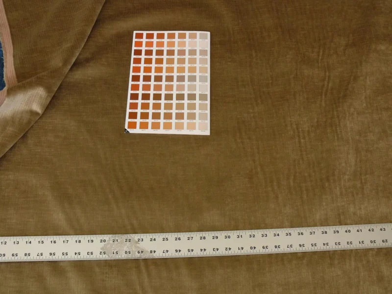 s-l1600 (28) 3.6Y Scalamandre Upcountry Striae Velvet Brown Golden Olive Green Silky MSRP USD 204/yard