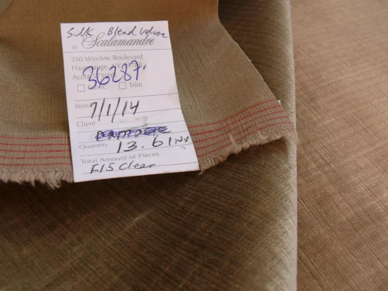 s-l1600 (29) 3.6Y Scalamandre Upcountry Striae Velvet Brown Golden Olive Green Silky MSRP USD 204/yard