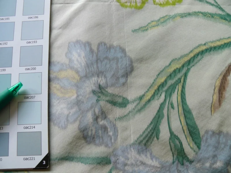 s-l1600 (3) 1.1y Scalamandre Oiseau des Exotique 100% Silk Warp Print Bird Light Sage Green
