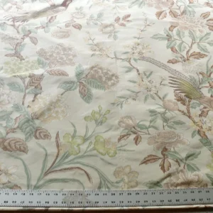 s-l1600 (5) 1.1y Scalamandre Oiseau des Exotique 100% Silk Warp Print Bird Beige Cream