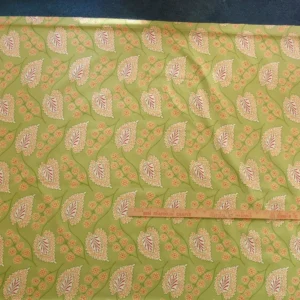 s-l1600 (8) By yard Scalamandre Winslett Foliage Cotton Print in Green Red Orange White Hand Printed in Italy MSRP0/Y