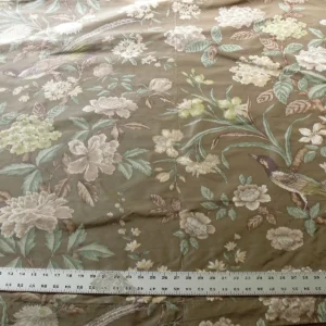 s-l1600 (9) 1.1y Scalamandre Oiseau des Exotique 100% Silk Warp Print Bird Brown Light Mocha