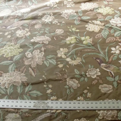 s-l1600 (9) 1.1y Scalamandre Oiseau des Exotique 100% Silk Warp Print Bird Brown Light Mocha