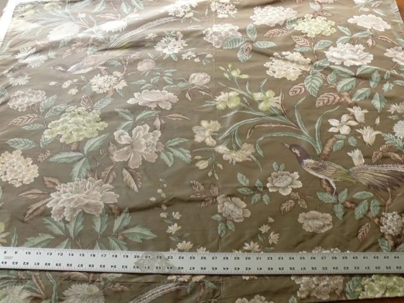 s-l1600 (9) 1.1y Scalamandre Oiseau des Exotique 100% Silk Warp Print Bird Brown Light Mocha