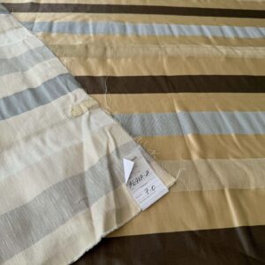 by yard Scalamandre Gilles Stripe Beige Brown Blue Classy Silk Linen Jacquard Heavy Stripe MSRP278/y