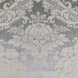 459001936_1695137694553709_5266297938835165765_n 1.8y Scalamandre Lelievre Paris Grambois Argent Gray Damask Renaissance Gray Historic MSRP USD712/y