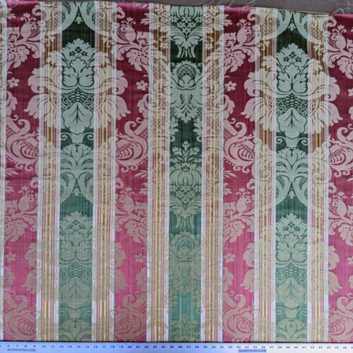 459511851_1235500207710535_2107772845039431349_n 2.9y Scalamandre Lelievre lourmarin Mousse Tomette Medallion Damask Renaissance Stripe Green Red Historic MSRP USD950/y