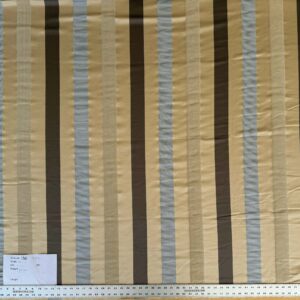 by yard Scalamandre Gilles Stripe Beige Brown Blue Classy Silk Linen Jacquard Heavy Stripe MSRP278/y