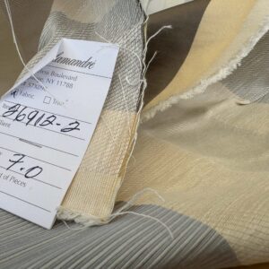 by yard Scalamandre Gilles Stripe Beige Brown Blue Classy Silk Linen Jacquard Heavy Stripe MSRP278/y