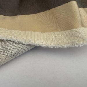 by yard Scalamandre Gilles Stripe Beige Brown Blue Classy Silk Linen Jacquard Heavy Stripe MSRP278/y