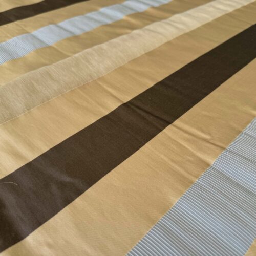 IMG_5674 by yard Scalamandre Gilles Stripe Beige Brown Blue Classy Silk Linen Jacquard Heavy Stripe MSRP278/y