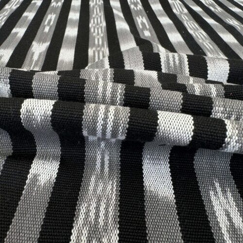 IMG_5703 by yard Scalamandre Jakarta Ikat Stripe Charcoal Black Gray White Asian Ikat Warp Print MSRP USD 138/Y