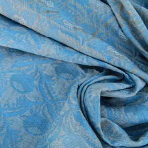 P1100873 Scalamandre Boutonniere Powder Blue Renaissance Small Scale Berry Pomegranate Jacquard Cotton Linen MSRP USD 402/y