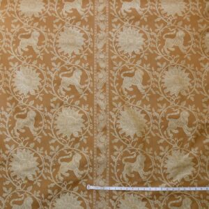 P1410078 By Yd Lee Jofa Kalabagh Weave Curry Burnt Gold Tiger Sniffs Rose MSRP USD 259/y Border One Side