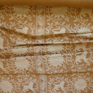 P1410088 By Yd Lee Jofa Kalabagh Weave Curry Burnt Gold Tiger Sniffs Rose MSRP USD 259/y Border One Side