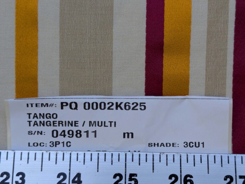 PXL_20240905_184923786 Scalamandre Tango Tangerine/Multi Orange Red Beige White Stripe MSRP USD 324/y