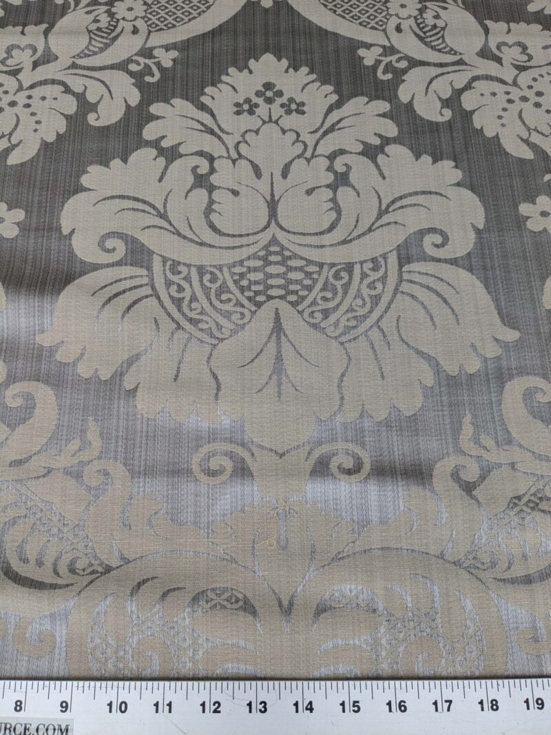 PXL_20240917_204317142 1.8y Scalamandre Lelievre Paris Grambois Argent Gray Damask Renaissance Gray Historic MSRP USD712/y