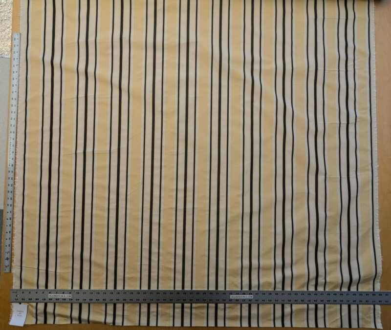 PXL_20240919_201458722 By yard Scalamandre Decatur Stripe Yellow Beige & Charcoal Black White Silk MSRP USD 198/y