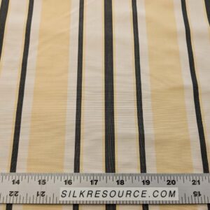 PXL_20240919_201649845 By yard Scalamandre Decatur Stripe Yellow Beige & Charcoal Black White Silk MSRP USD 198/y