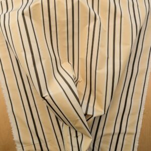 PXL_20240919_201712077.MP By yard Scalamandre Decatur Stripe Yellow Beige & Charcoal Black White Silk MSRP USD 198/y