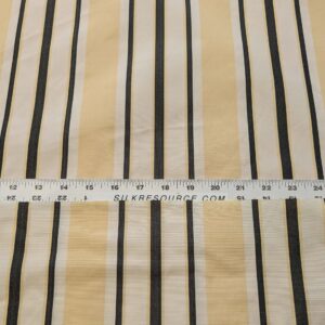 PXL_20240919_201756531 By yard Scalamandre Decatur Stripe Yellow Beige & Charcoal Black White Silk MSRP USD 198/y