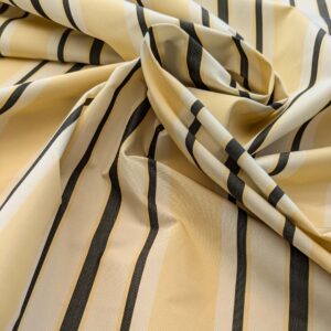 PXL_20240919_201826116 By yard Scalamandre Decatur Stripe Yellow Beige & Charcoal Black White Silk MSRP USD 198/y