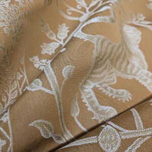 WhatsApp Image 2024-09-13 at 06.42.10_96f81e33 By Yd Lee Jofa Kalabagh Weave Curry Burnt Gold Tiger Sniffs Rose MSRP USD 259/y Border One Side