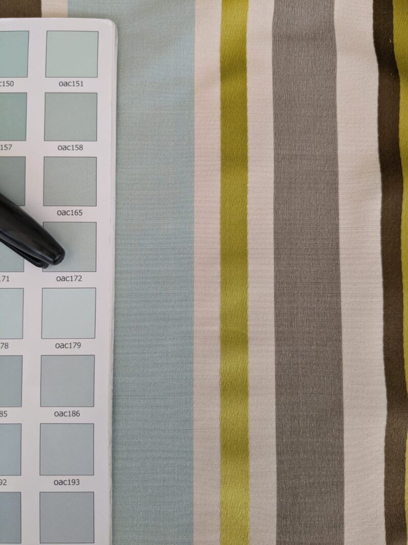 WhatsApp Image 2024-09-18 at 06.59.48_9c2bd220 Scalamandre Tango Aqua/Multi Blue Green Rainbow Stripe 100% Silk Jacquard MSRP USD 324/y