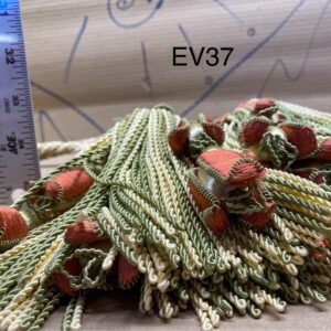 Scalamandre Tulip Tieback Pink Green Cream Tassel Rayon Cotton Wood MSRP USD 1,996