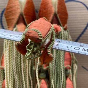 Scalamandre Tulip Tieback Pink Green Cream Tassel Rayon Cotton Wood MSRP USD 1,996