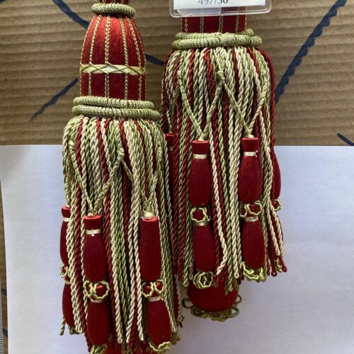 WhatsApp Image 2024-09-25 at 02.27.03_b945b7dd Scalamandre Hampton Court Tieback Red Green Cream Tassel MSRP USD 1058