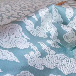 WhatsApp Image 2024-09-25 at 06.52.30_5bc6181c Lee Jofa G P&J Baker Clouds Aqua Blue White Chinoiserie Reversible Damask Cotton MSRP USD 148/y