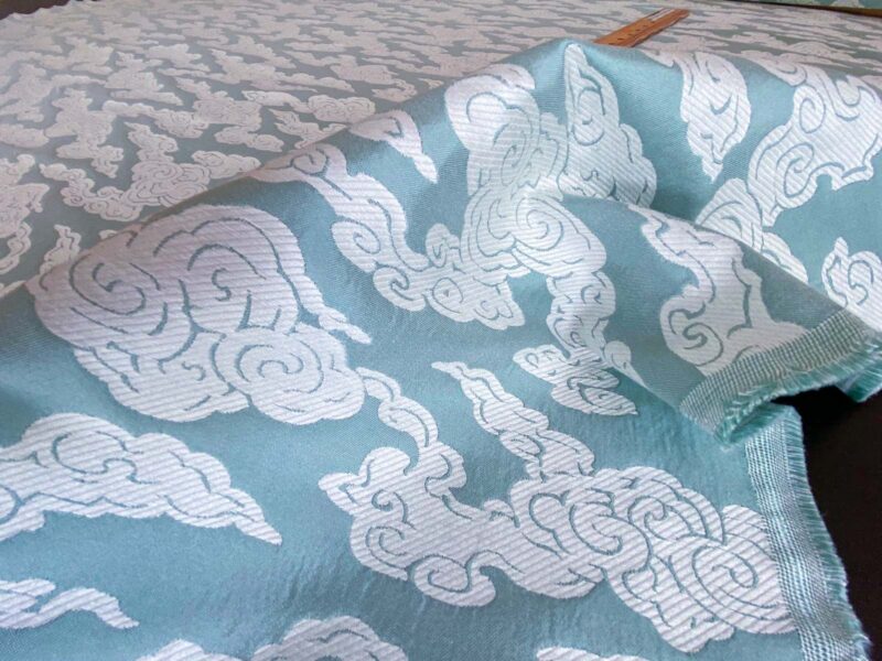 WhatsApp Image 2024-09-25 at 06.52.30_5bc6181c Lee Jofa G P&J Baker Clouds Aqua Blue White Chinoiserie Reversible Damask Cotton MSRP USD 148/y