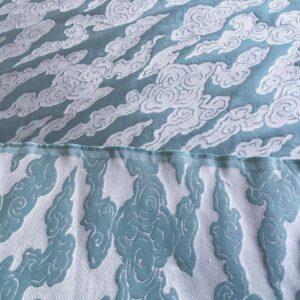 WhatsApp Image 2024-09-25 at 06.52.31_1fc64a4a Lee Jofa G P&J Baker Clouds Aqua Blue White Chinoiserie Reversible Damask Cotton MSRP USD 148/y
