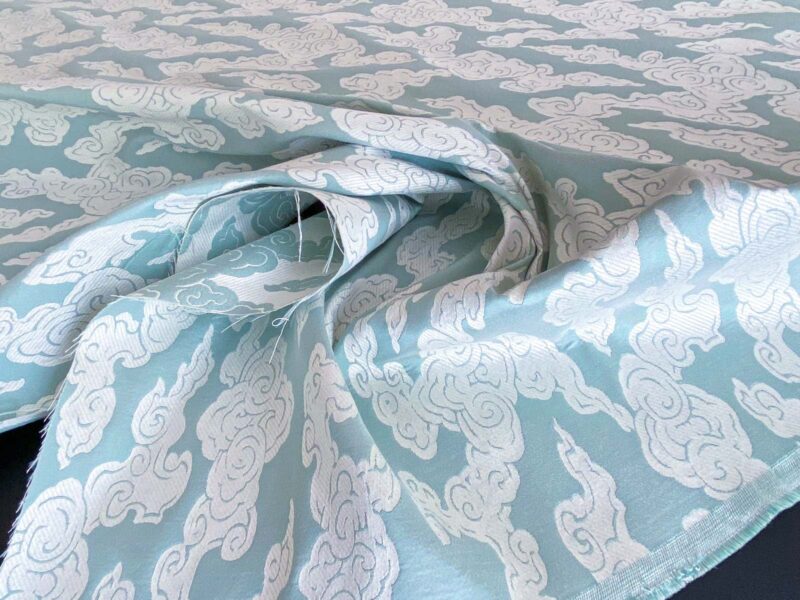 WhatsApp Image 2024-09-25 at 06.52.31_4d5ddec3 Lee Jofa G P&J Baker Clouds Aqua Blue White Chinoiserie Reversible Damask Cotton MSRP USD 148/y