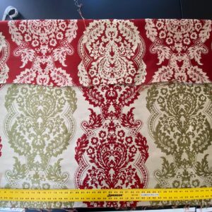 WhatsApp Image 2024-09-27 at 07.33.44_3cc9e40e by yard Lee Jofa Mulberry Home Staveley Damask Ruby Olive Green Red White Floral Stripe MSRP USD 196/y
