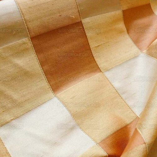 by Yard Kravet Sassy Plaid Silk In Nectar Orange Tropical Peach Reversible