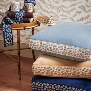 Pillow Case only Scalamandre Catwalk Pillow Velvet with beaded edge 20x20" Deep Navy Blue MSRP00+